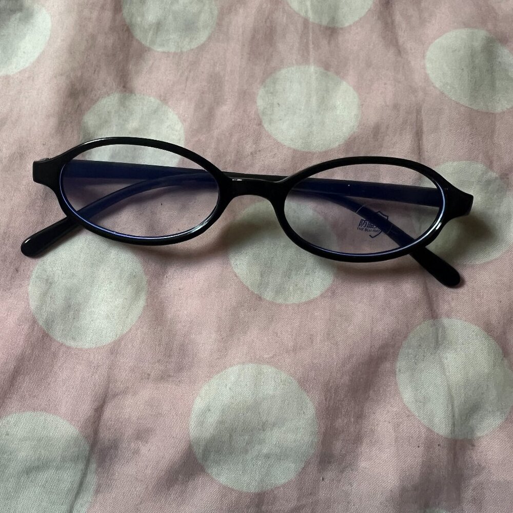 *** SOLD *** Black oval blue light glasses